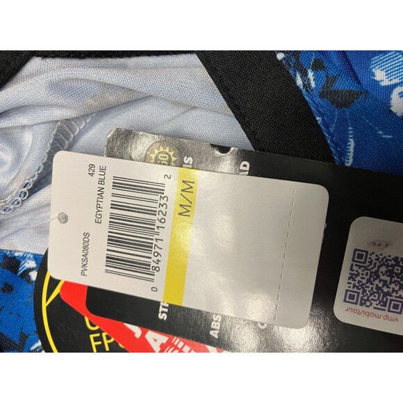 PGA Tour Womens V-neck UPF FPU 50 Blue/Black Flowered Golf Shirt Medium - Picture 6 of 9